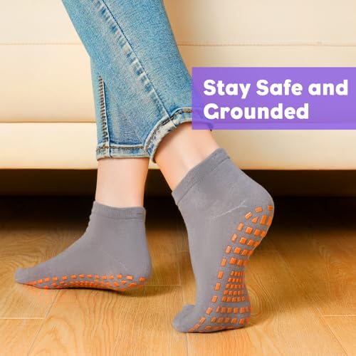 12 Pairs Grip Socks for Women & Men (5.5-9 / Square Pattern/Black(12 Pairs))