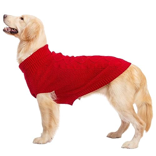 Turtleneck Dog Sweater (Small/Medium / Red)