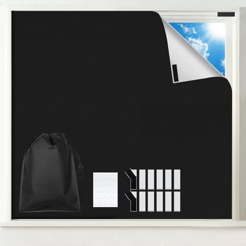 100% Blackout Curtains for Bedroom (Black / 57"W x 118"H)