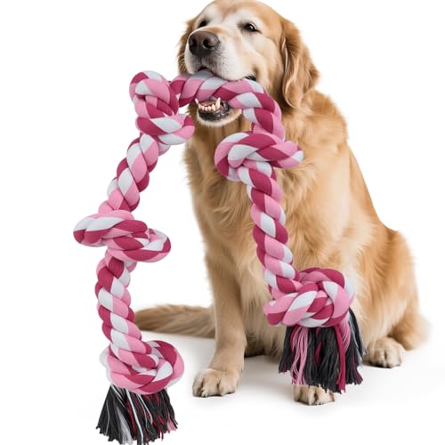Dog Rope Toy for Large Dogs (Pink / Large)