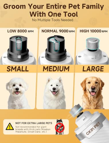 Dog Nail Grinder Whisper Quiet & Safe for Sensitive Dogs and Cats (White)