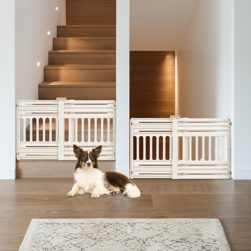 Pet Gate Adjustable Width (White / 2 Pack)