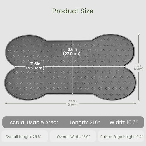 Dog Food Mat Anti (25.6" x 13" / Grey)