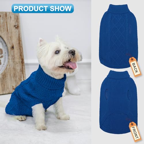 Turtleneck Dog Sweater (Small/Medium / Royal Blue)