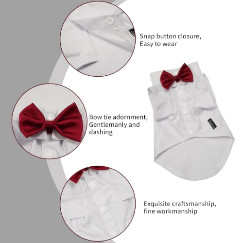 Pet Shirt Clothes for Dogs and Cats (White Red / X-Small)