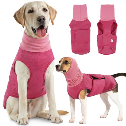 Dog Anxiety Vest with Hoodie (XXX-Large / Rose Red)