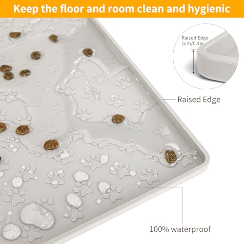 Dog Food Mat Anti (31.5"L x 23.6"W / Cream)