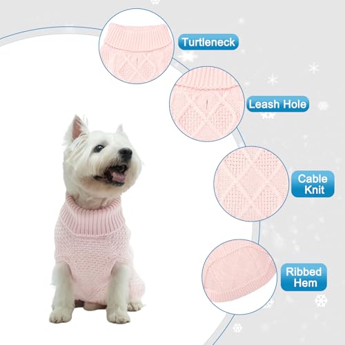 Turtleneck Dog Sweater (X-Small / Rosy)