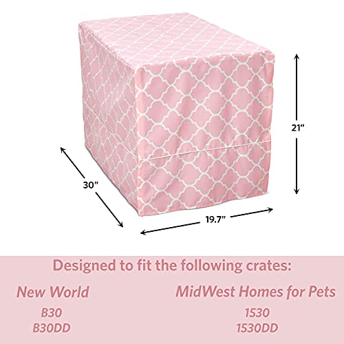 MidWest Homes for Pets Medium Dog Crate Cover Featuring Teflon Fabric Protector (Pink / 30 Inch)