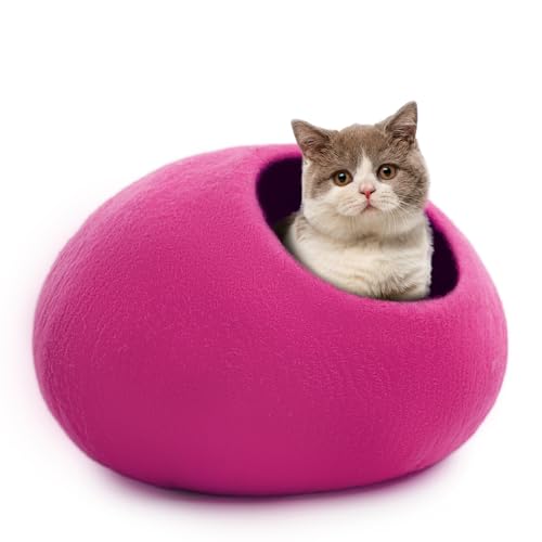 Premium Felt Cat Cave Bed (Pink Plain)