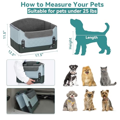 Dog Car Seats for Small Dogs (Dark Green with Pattern / Small)
