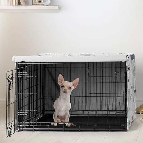 24in. Small Dog Crate Cover (Grey Dog / 24in. x 20in. x 18.5in.)