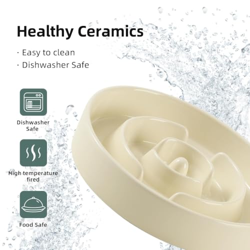 Elevated Slow Feeder Dog Bowls (Light Yellow)