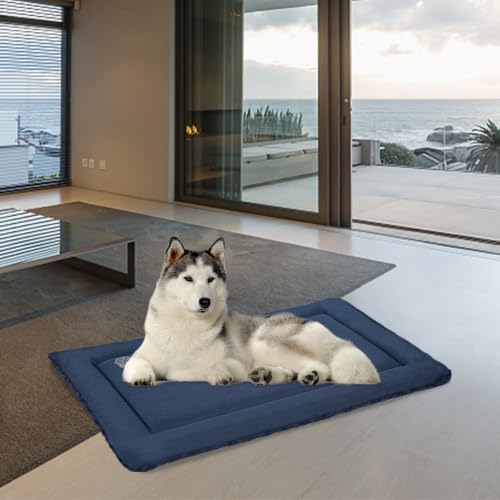 Dog Crate Pad for 36"x24" Dog Crate (Navy / L (34.2"x22.4"x1.1"))