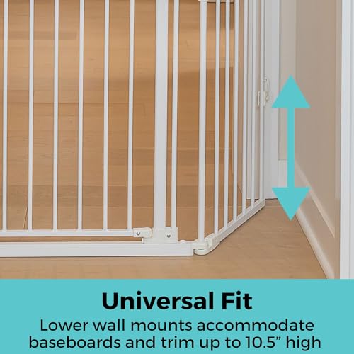 Deluxe Décor Universal Fit Safety Gate (White / 72" Wide)
