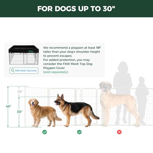 Homeplus Indoor Dog Playpen with Divider Connectors (White / 40"H)