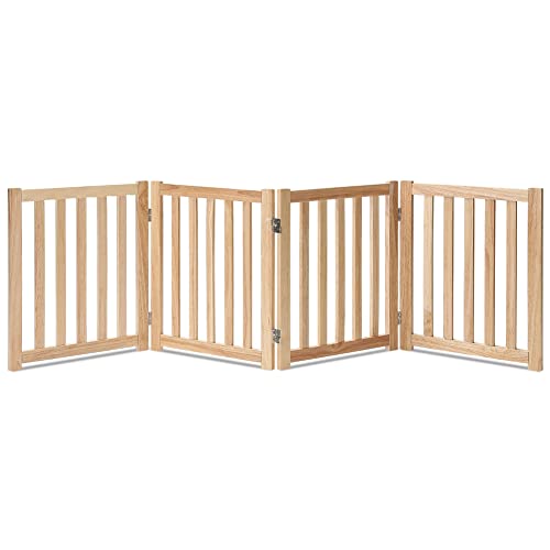 Wooden Free Standing Dog Gate 80" W x 24" H (Natural / 80"W x 24"H)