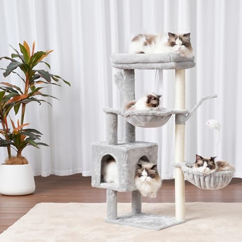 Cat Tree 40" Tower with All (Light Gray / 39.4 inch)