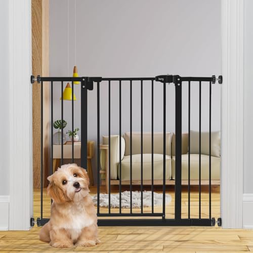 29" 42.5" Baby Gate for Stairs (Black / 29-42.5"Wide, 30"Tall)