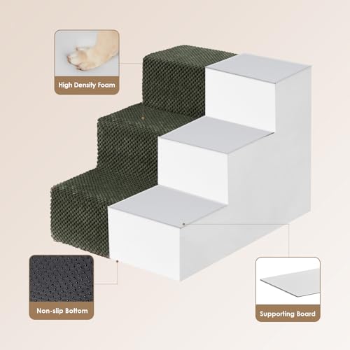 Dog Stairs for Small Dogs 13.5" H (Military Green / Standard 15" x 18" x 13.5")