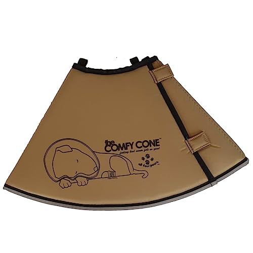 Comfy Cone Pet Cone for Dogs (Tan / XS(Neck to Nose 4.5"))