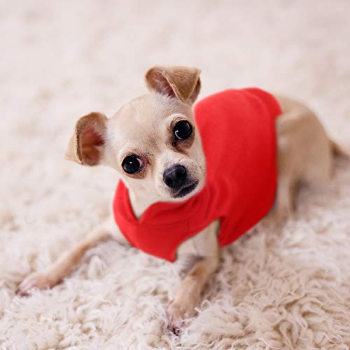 4 Pcs Stretch Fleece Dog Sweater (Purple, Blue, Rose, Red / XL)