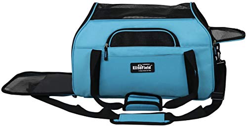 Soft Sided Pet Carrier for Cats & Small Dogs (17.0"L x 9.0"W x 12.0"H / Sky Blue)
