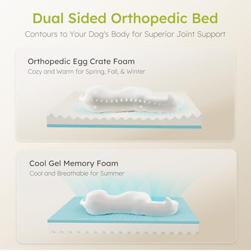Extra Large Dog Bed (Light Grey / X-Large(42"L x 30"W x 9.5"Th))