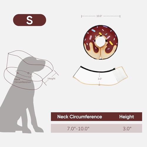 Raised Inflatable Dog Cone After Surgery (DonutBrown / S(Neck 7"-10"))
