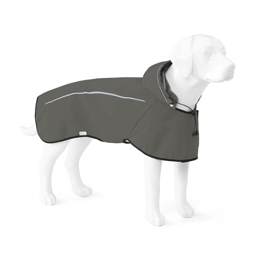Dog Raincoat Adjustable Waterproof Pet Rain Jacket (Gray / Large)