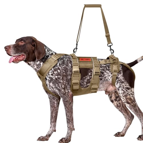 Breathable Dog Lift Harness for Large Medium Sized Dogs (X-Large / Brown)
