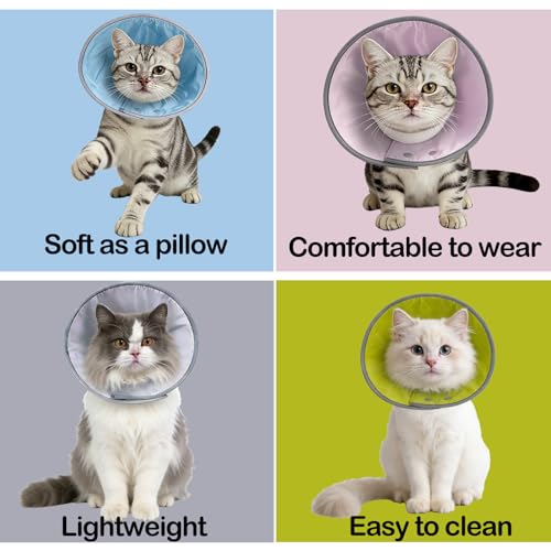 Soft Dog Cone for Small Dogs & Cats (Gray / (Neck:9"-12"))