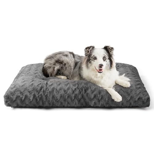 Washable Large Dog Bed for Crate (Charcoal / 36" x 27" x 3.5")