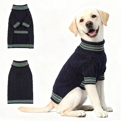 Small Medium Dog Sweater (Blue / X-Large)