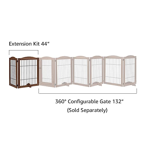 44" Wide and 31.5" Height Dog Gate and Extension Kit (Walnut / 44"W×31.5"H)