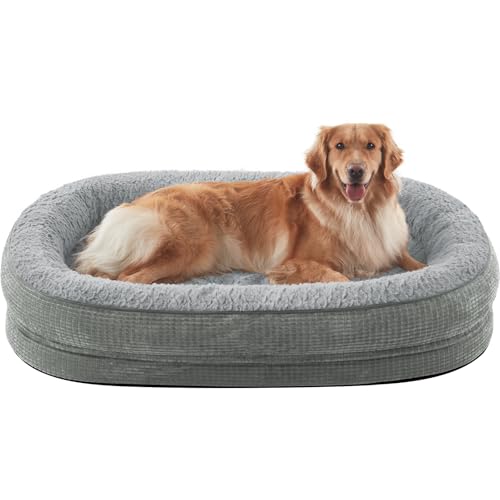 Orthopedic Dog Beds Large Sized Dog (Light Grey / 45"l X 32"w X 7.5"th)