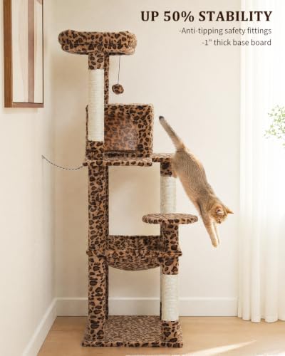 Leopard Cat Tree (Leopard / 56.3in)