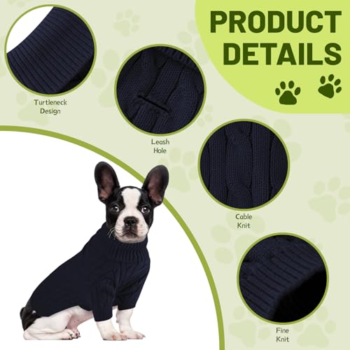 Small Dog Thermal Pullover Sweater (Navy(Order One Size Up) / Medium)