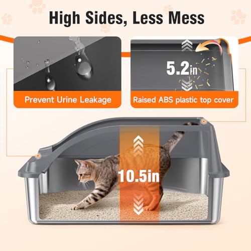 2PACK XL Stainless Steel Litter Box (Dark Grey 2PACK XL)