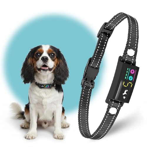 No Shock Bark Collar for Small Dogs 8 (Black/Black / Adjustable)