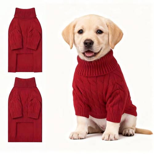 Small Dog Thermal Pullover Sweater (Red(Order One Size Up) / X-Large)