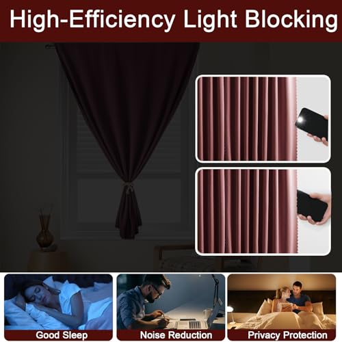Adhesive Curtain (71"W x 84"L (Pack of 1) / Burgundy)
