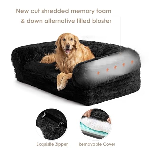 Orthopedic Foldable Human Dog Bed (72x44x11(Folded 44x36) / Black)