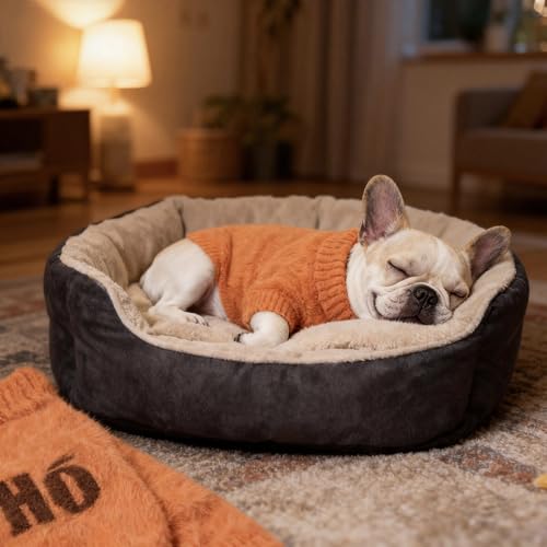 Small Dog Furry Pullover Sweater (F Orange(Order One Size Up) / Large)