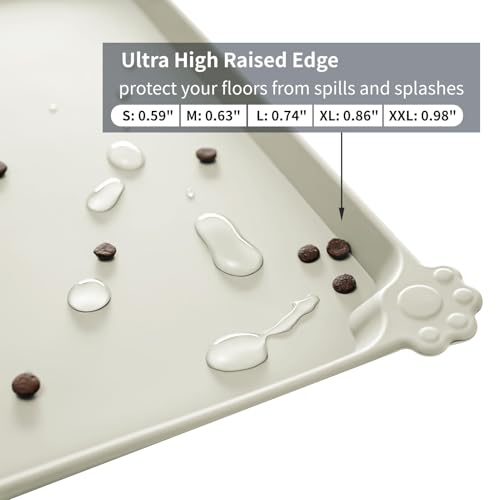 Silicone Pet Feeding Mat (Beige / 32" x 24")