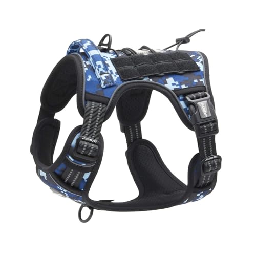 Dog Harness for Small Medium Dogs (Blue Camo / S(Neck:14-21",Chest:20-31"),18-35 lbs)