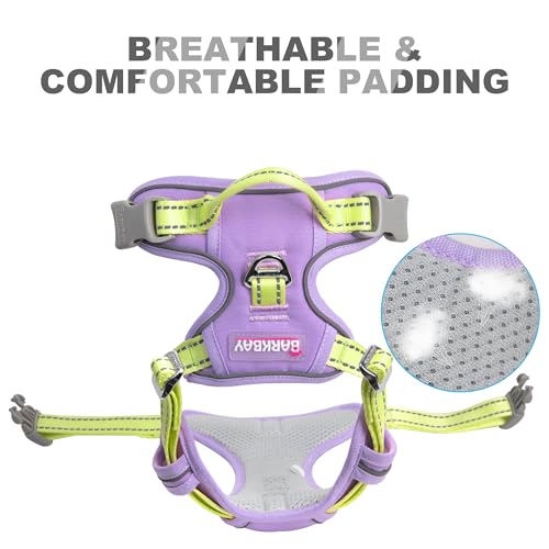 Dog Harness No Pull for Large Dogs Front Back Clips (Large(Chest:24.5-32.5") / Violet Purple & Sunlight)