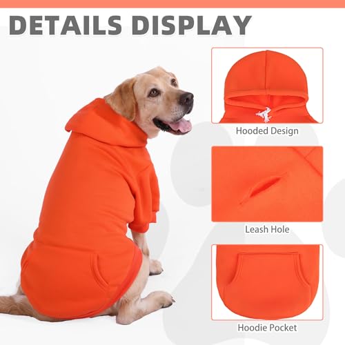 Dog Hoodie for Small Medium Dogs Cats (Orange / X-Small)