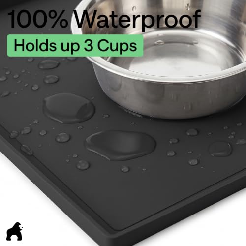 Waterproof Dog Food Mat (Black / 12" x 8")