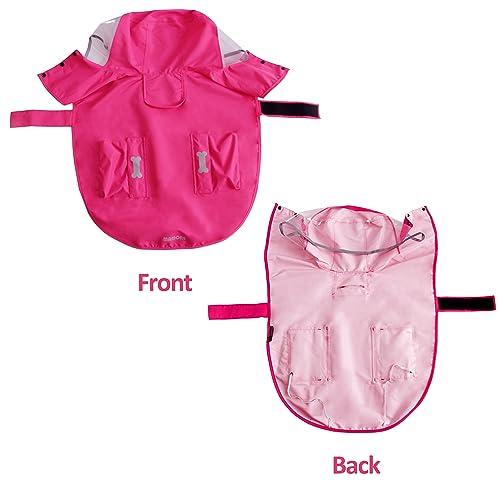 Waterproof Dog Raincoat (Dark Pink / Small)
